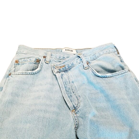 Agolde Criss Cross Jeans Women's Size 24 Light Wash Denim Button Fly (26×28) - Picture 2 of 6